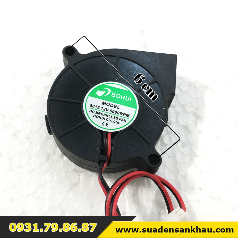 quạt sò mini 12v cho đèn beam